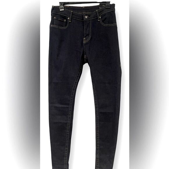 True Religion Jennie Curvy High Rise Skinny Size: W28 Color: Dark Blue Denim - Picture 2 of 13